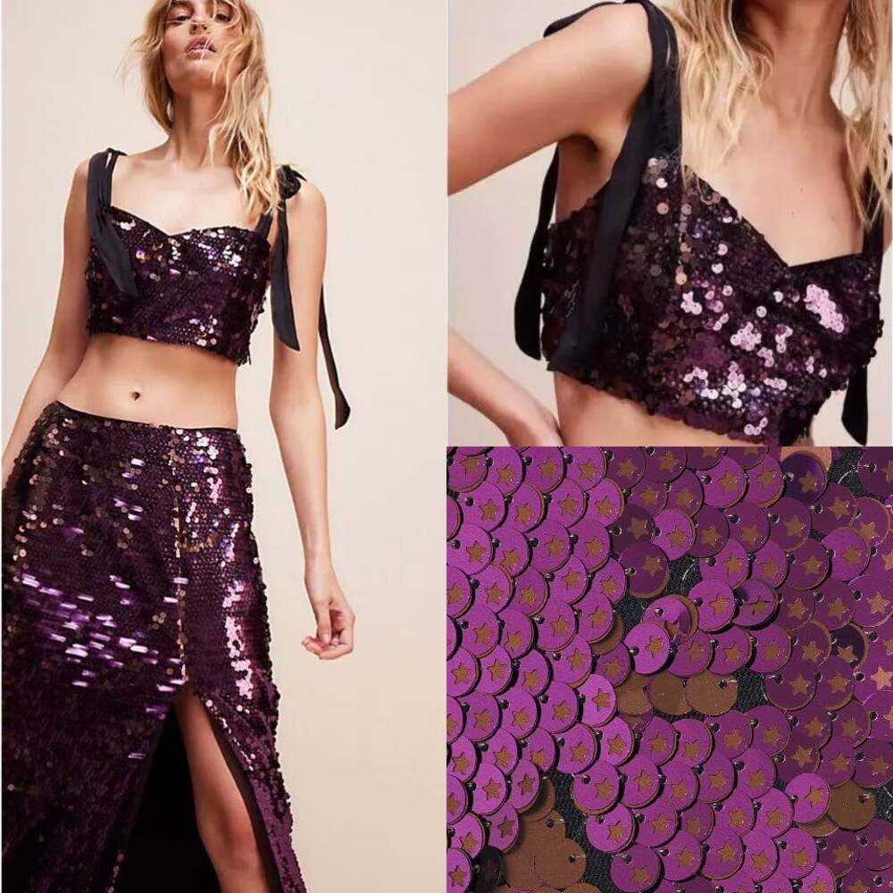 NWT Free People Star Bright Sequin Bow Strap Crop Top $198 Size 0